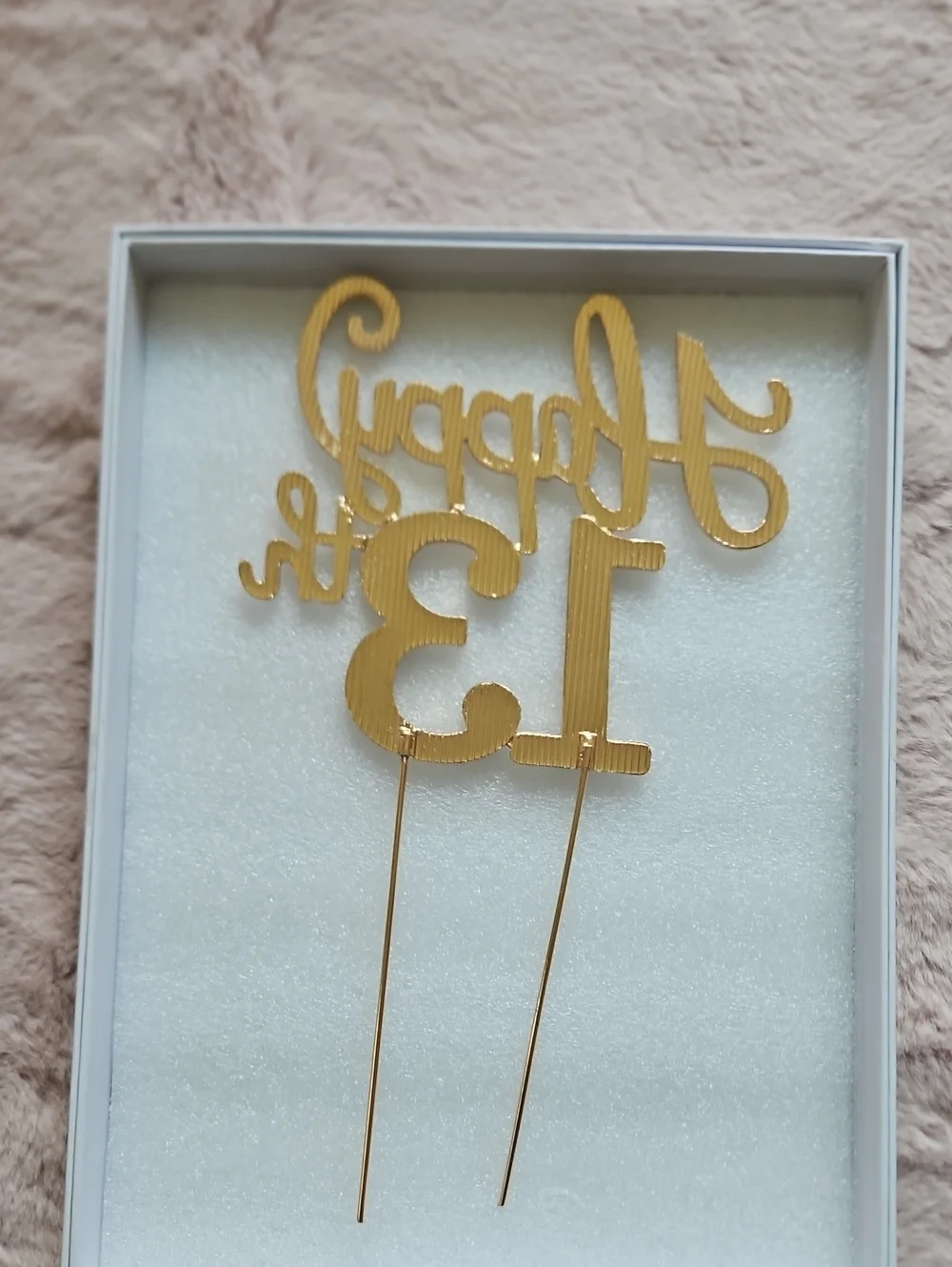 Gold & Rhinestone 13th Birthday Cake Topper